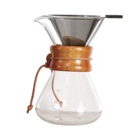 Magideal - Cafetera Para Verter, Gotero De Café Transparente Portátil Resistente Al Calor Con Filtro De Acero Inoxidable Para Acampar Al Aire Libre Y Cafetería 400Ml