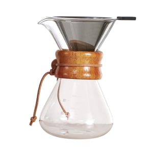 Magideal - Cafetera Para Verter, Gotero De Café Transparente Portátil Resistente Al Calor Con Filtro De Acero Inoxidable Para Acampar Al Aire Libre Y Cafetería 400Ml