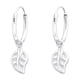 thumbnail image 1 of Aros Colgantes Plata 925 Forma Hoja Plateado, 1 of 2