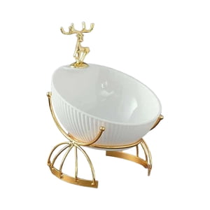 Bothyi - Bandeja De Almacenamiento De Escritorio De Ciervo, Bandeja De Joyería De Moda Para Mesa De Boda, Dormitorio, Color Blanco