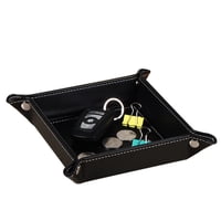 Xusx111 - Organizador De Almacenamiento De Escritorio De Bandeja De Valet - Soporte De Caddy De Bandeja De Vanidad De Cuero Premium De Pu Para El Mando Remoto, Las Llaves, El Teléfono, La Cartera, La
