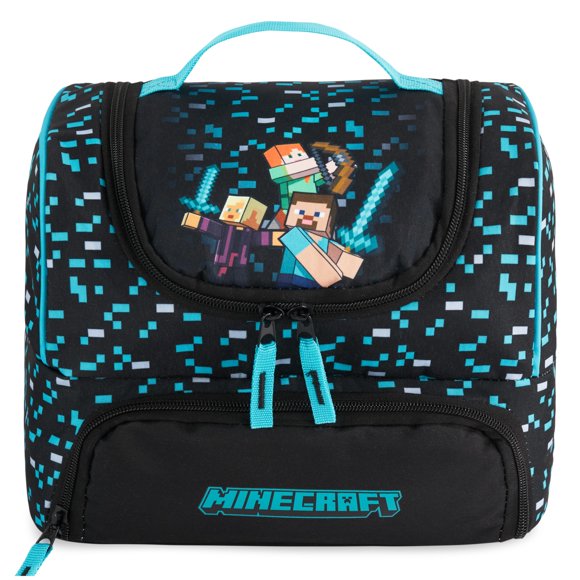 Lonchera Get Trend Minecraft de doble compartimento Azul/Negro