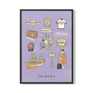 Creango - Cuadro Poster Enmarcado Friends Decorativo
