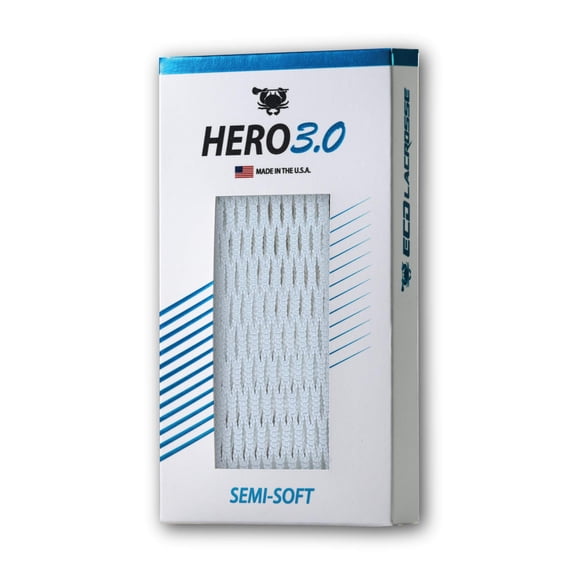 Malla de Lacrosse ECD Lacrosse Hero 3.0 Semi Suave Blanca