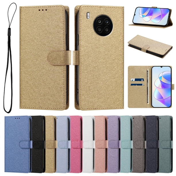 Funda Cartera de PU para Honor 50 Lite con Tarjetas, Dorado