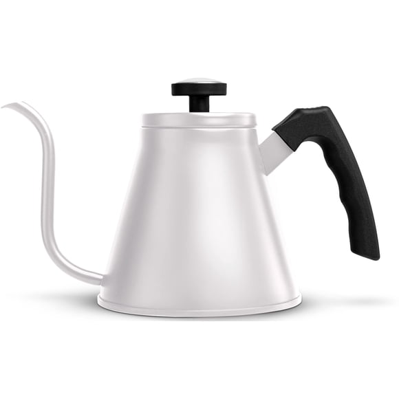 Tetera KooK de Cuello de Cisne 763 ml Blanca con Termómetro