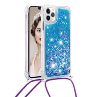 Funda Foxdock Para Iphone 11 Pro Max Con Cuerda Ajustable, Brillo Líquido, Protección Antigolpes Y Lente – Ideal Para Regalo