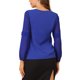 thumbnail image 3 of INSPIRE CHIC Blusa de Chifón para Mujer de Regreso a Clases Cuello con Abertura Manga de Patchwork Elegante Top de Trabajo M Azul Real, 3 of 7