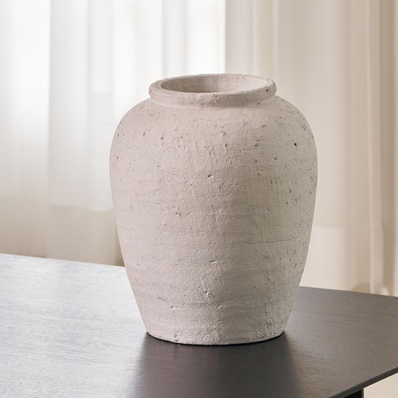 Jarrón LB2 30 cm Blanco Cerámico Estilo Zen