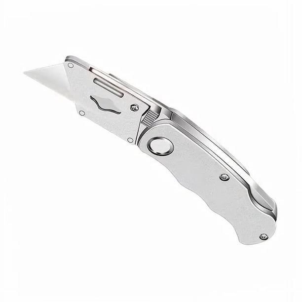 1pc Multifunction Folding Knife, Portable Pocket Knife, Electrician Utility Knife With 10pcs Blades Paper Cutter DIY Hand Tools, Stainless Steel Utility Knife, Woodworking Outdoor Camping Multifunctio