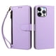 thumbnail image 1 of Funda Tipo Billetera para iphone16 Promax con Soporte y Bolsillo con Cierre Morado, 1 of 1