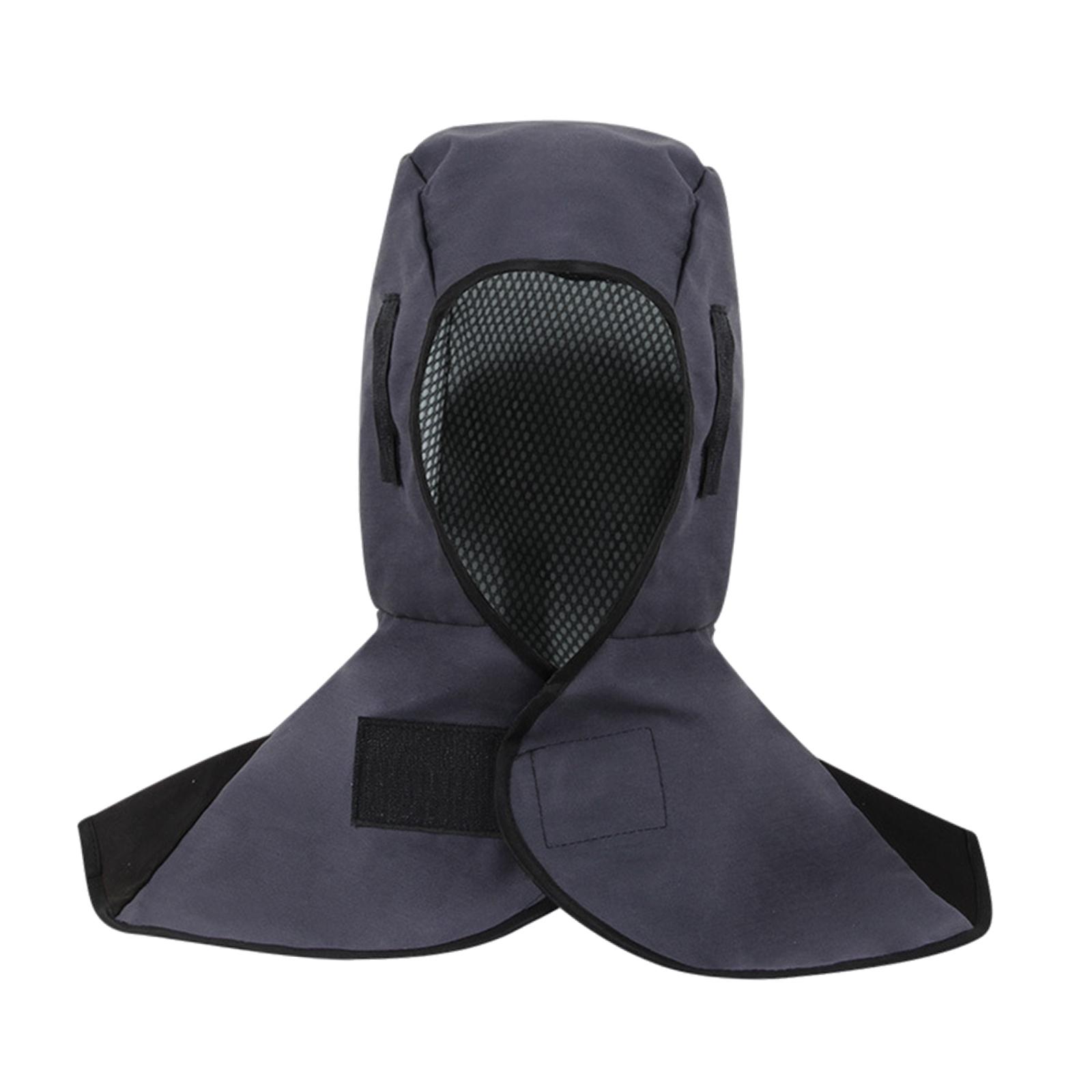 Ioensy - Capucha De Soldadura Transpirable Con Cuello, Hombros, Protección Para La Cabeza, Gorro De Soldadura Gris