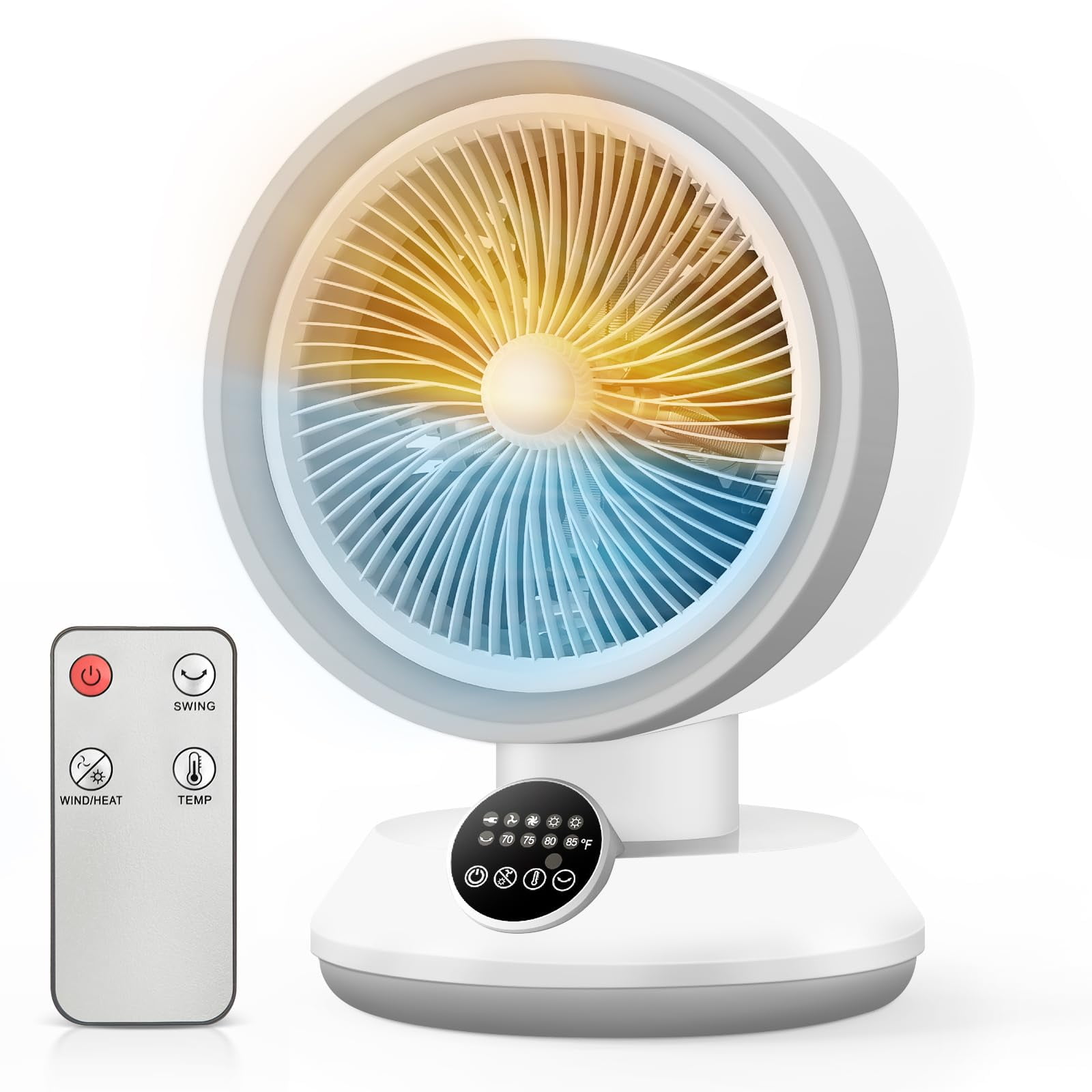 Combo De Calentador Y Ventilador Oylus Escritorio Portátil 2 En 1 De 1500 W