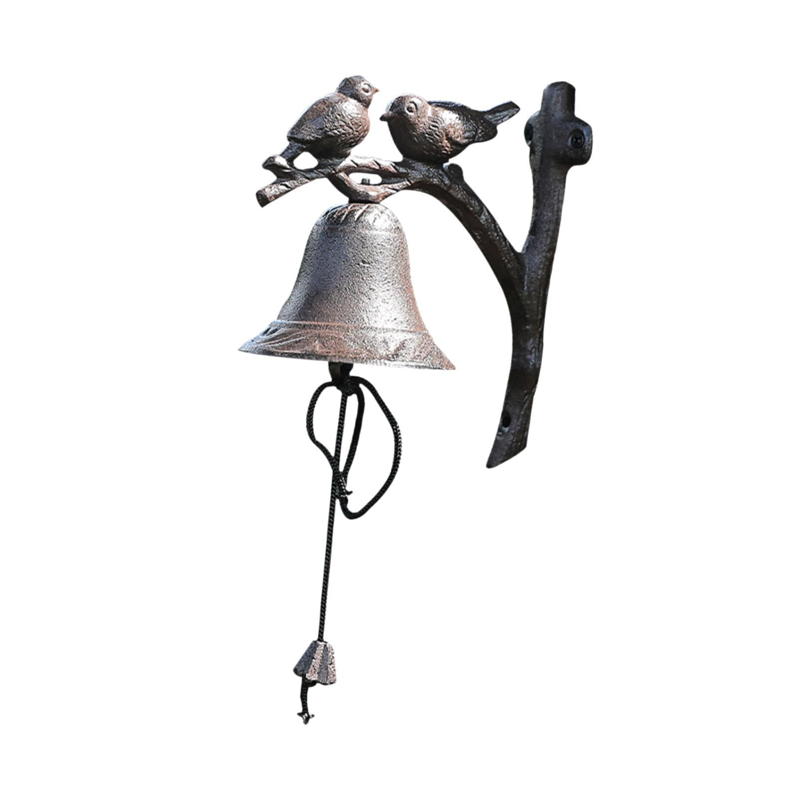 Magideal - Timbre Retro, Campana De Bienvenida, Pareja De Pájaros, Granja Y Puerta Delantera, Campana De Hierro Para Patio, Adorno De Pared, Campana De Cena, Pue