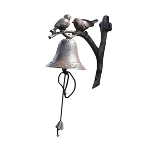 Magideal - Timbre Retro, Campana De Bienvenida, Pareja De Pájaros, Granja Y Puerta Delantera, Campana De Hierro Para Patio, Adorno De Pared, Campana De Cena, Pue