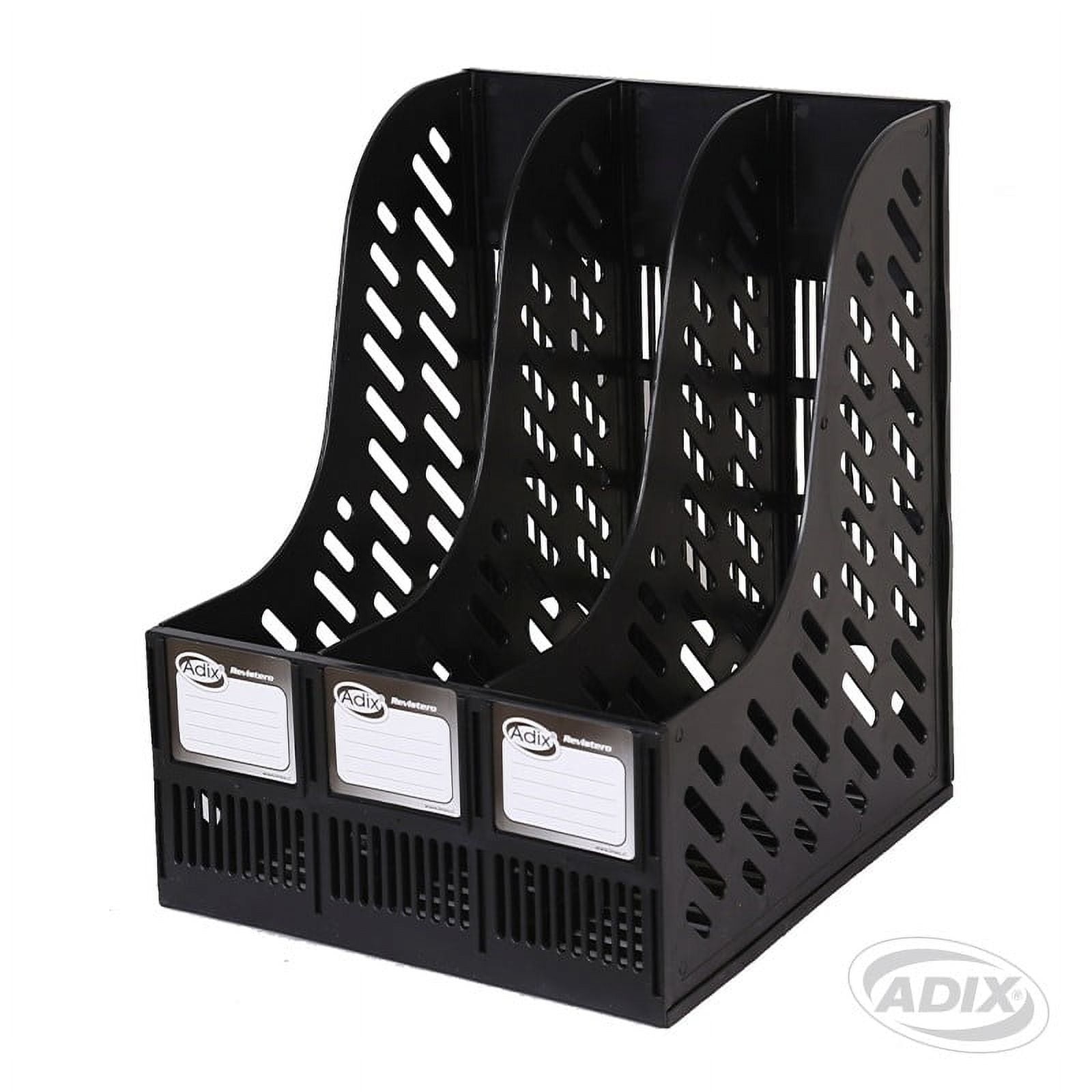Adix - Revistero Plastico Triple Negro