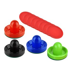 Ioensy - 4 Empujadores De Air Hockey Y 8 Discos De 2,5 Pulgadas Para Mesas De Juegos Familiares, Fiestas, 4 Colores