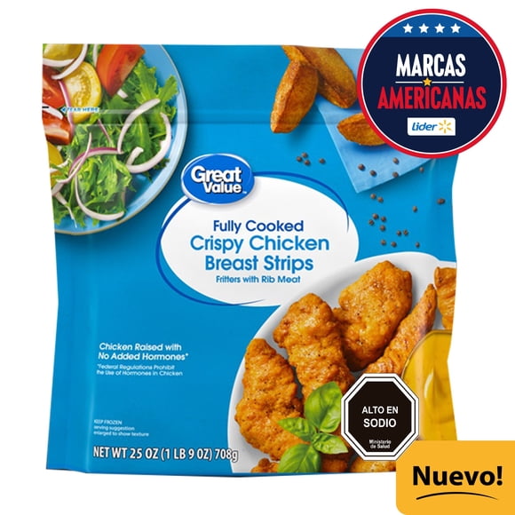 Tiritas de Pollo Sazonadas Y Crujientes, 708 g