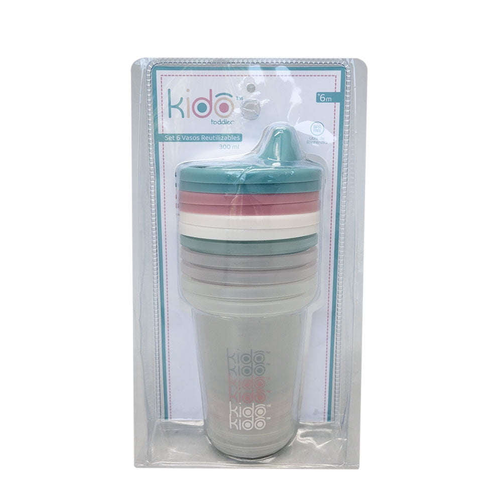 Set 6 Vasos Reutilizables Surtido Kido