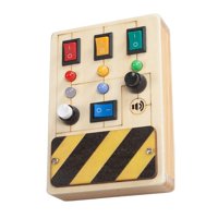 Magideal - Tablero Ocupado Para Niños Pequeños, Material Didáctico, Madera Con Botones De Interruptor De Luz, Actividades Del Tablero De Interruptor Led, Tablero Vocero