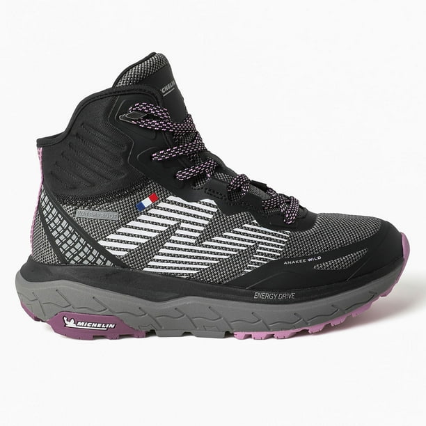 Botín Impermeable Caña Alta Mujer Negro Rosa Michelin Aw06