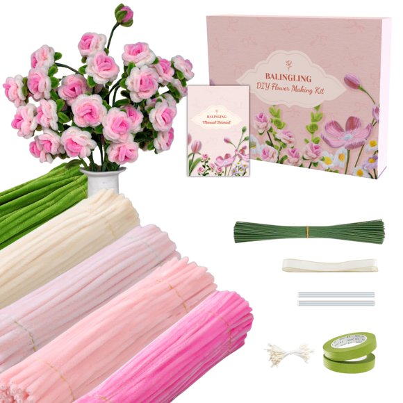 Kit de flores balinging 500 piezas de tallos de chenille de 30 cm