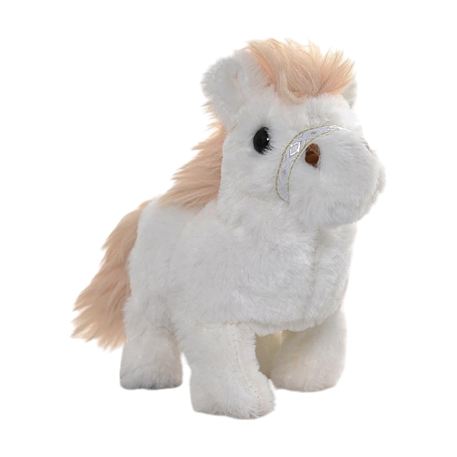 Bothyi - Juguete De Peluche De Caballos Adorable Simulación De Caminata Muñeca De Caballo Para Regalos De Cumpleaños Para Niños Blancos