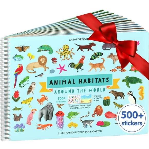 Libro de pegatinas Cupkin Animal Habitat con más de 500 pegatinas para niños de 2 a 8 años
