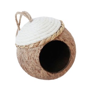 Magideal - Casa Para Pájaros Colgante, Nido De Pájaros De Coco, Decoración De Jaula, Cabaña Para Pájaros De Jardín, Jaula Portátil Para Pájaros Para Hámster,