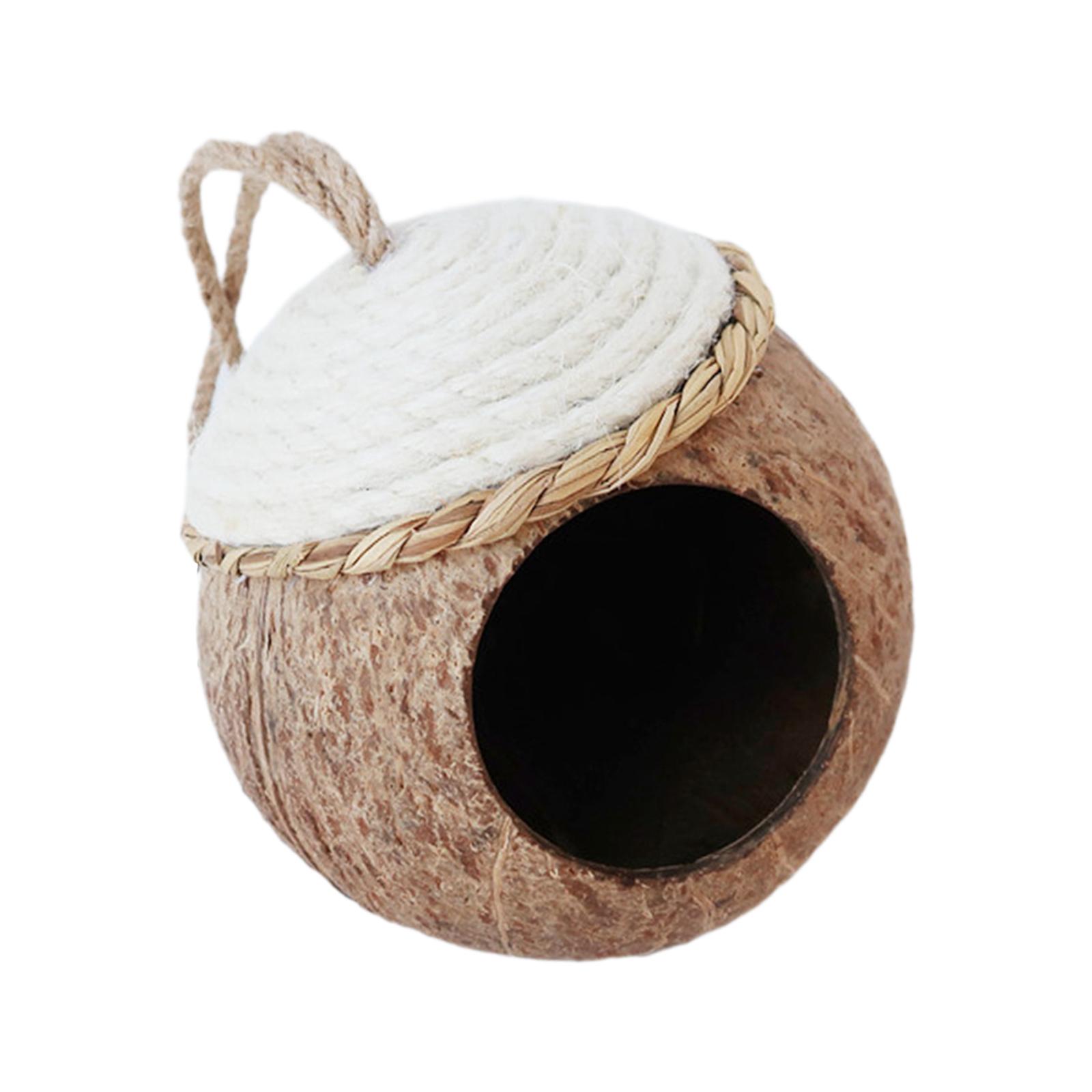 Magideal - Casa Para Pájaros Colgante, Nido De Pájaros De Coco, Decoración De Jaula, Cabaña Para Pájaros De Jardín, Jaula Portátil Para Pájaros Para Hámster,