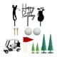 thumbnail image 4 of Adornos Para Tartas De Cumplea?os De Golf Para Hombres Para Celebraciones Día Del Padre Aniversario Carro Blanco, 4 of 5