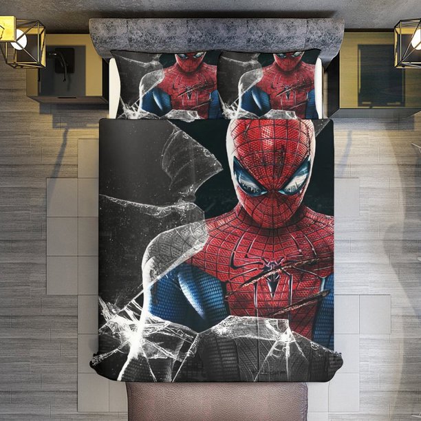 Glass Shard Spider-Man Comforter Set for Kids Boys Teen Men Tween 3D Lightweight Microfiber Bedding Sets