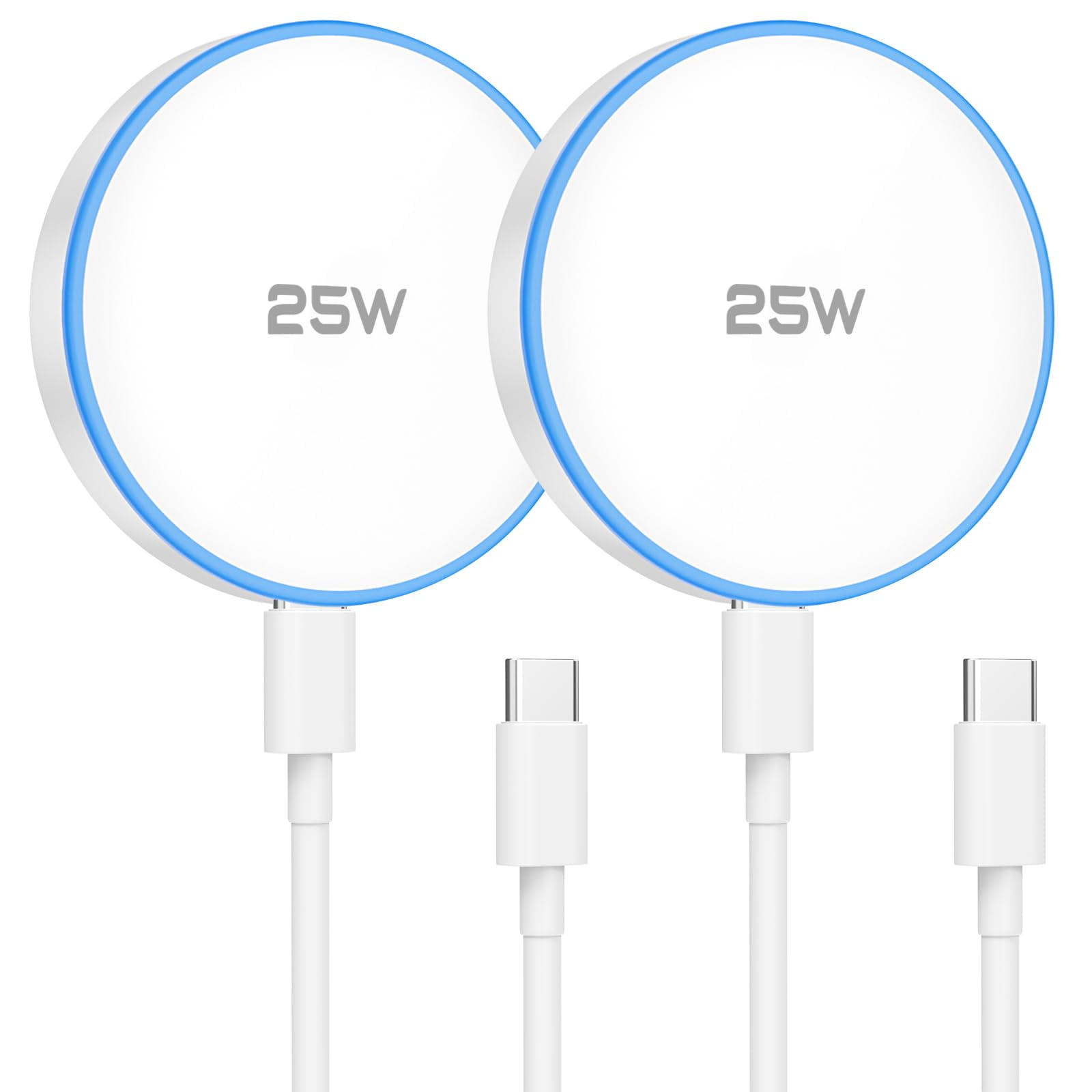Cargador Magsafe Tndaji 25w Pack De 2 Almohadillas Inalámbricas Con Cable De 6 Pies