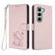 thumbnail image 1 of Infinix Hot 50 5G Funda Billetera con Estampado de Gato, Rosa, 1 of 6