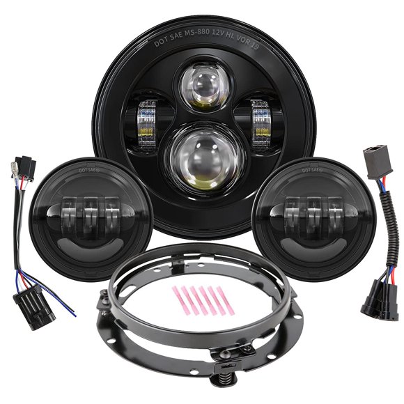 Kit de faros LED XPCTD 18 cm y luces antiniebla negras
