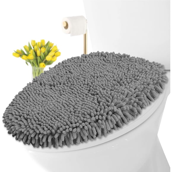Funda LuxUrux de microfibra chenille para tapa de WC