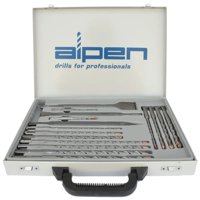 Alpen - Set 16 Piezas De Brocas, Puntos Y Cinceles Sds Plus - Hormigón - F4 Forte