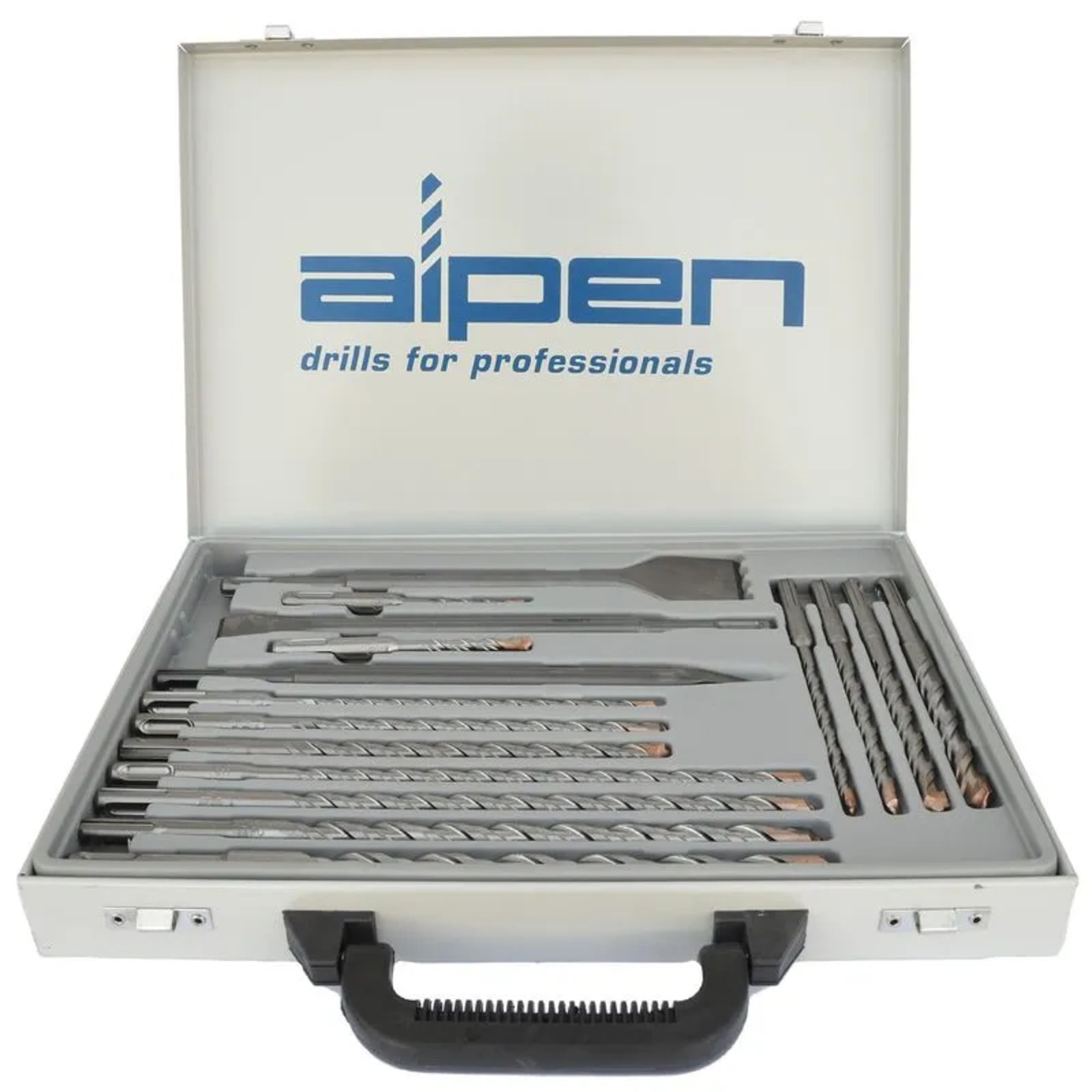 Alpen - Set 16 Piezas De Brocas, Puntos Y Cinceles Sds Plus - Hormigón - F4 Forte