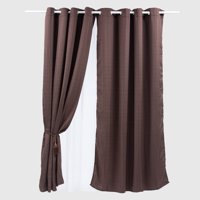 Zahr - Set Cortinas De Casa 6 Piezas Café