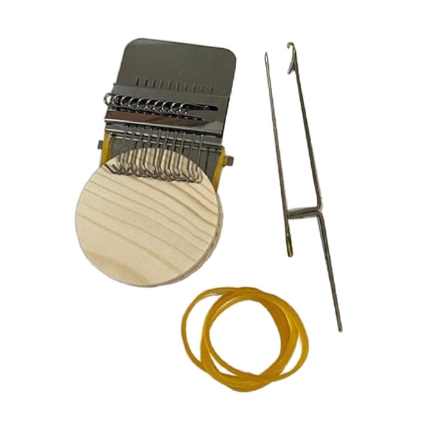 Telar pequeño, herramienta para reparar tejidos, mini telar de zurcir portátil para bricolaje, herramienta de tejido tipo Speedweve para calcetines, 10 ganchos