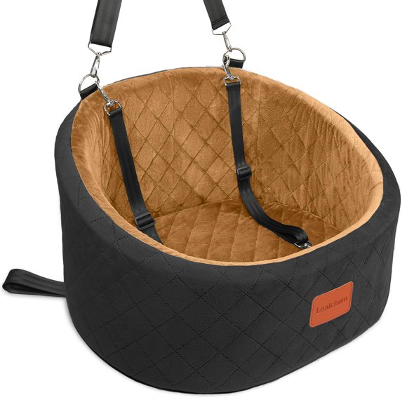 Asiento de coche para perros Lealchum para perros pequeños de hasta 14 kg, ultrasuave