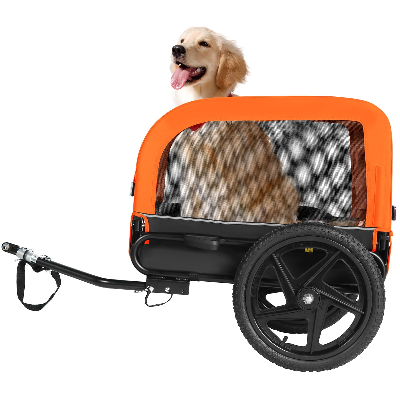 Remolque Para Bicicleta Para Perros Sepnine, 30 Kg De Capacidad, Plegable, Naranja
