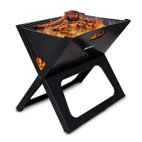 Genérico - Hikeo Parrillera Plegable De Carbón Portátil Para Asados Color Negro