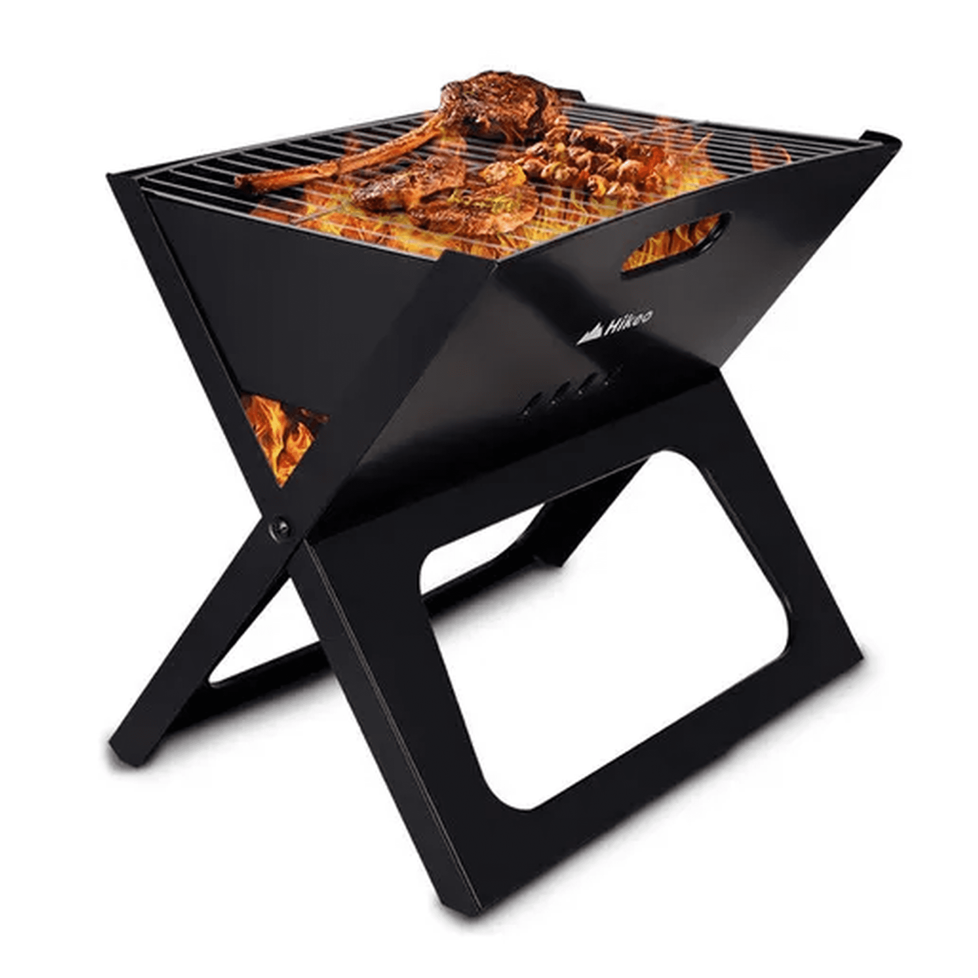 Genérico - Hikeo Parrillera Plegable De Carbón Portátil Para Asados Color Negro