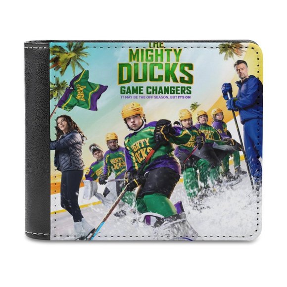 The Mighty Ducks Cartera de Cuero PU para Hombres, Tarjetero Bifold Delgado, Cartera Minimalista de Cuero Sintético Suave