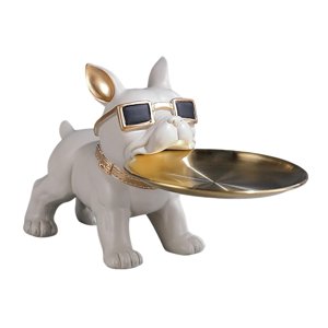 Magideal - Estatua De , Estatuilla De Animal, Llavero De Entrada Multifunción De Resina, Plato De Dulces Para Oficina, Estantería, Entrada, Decoración Del Blanco