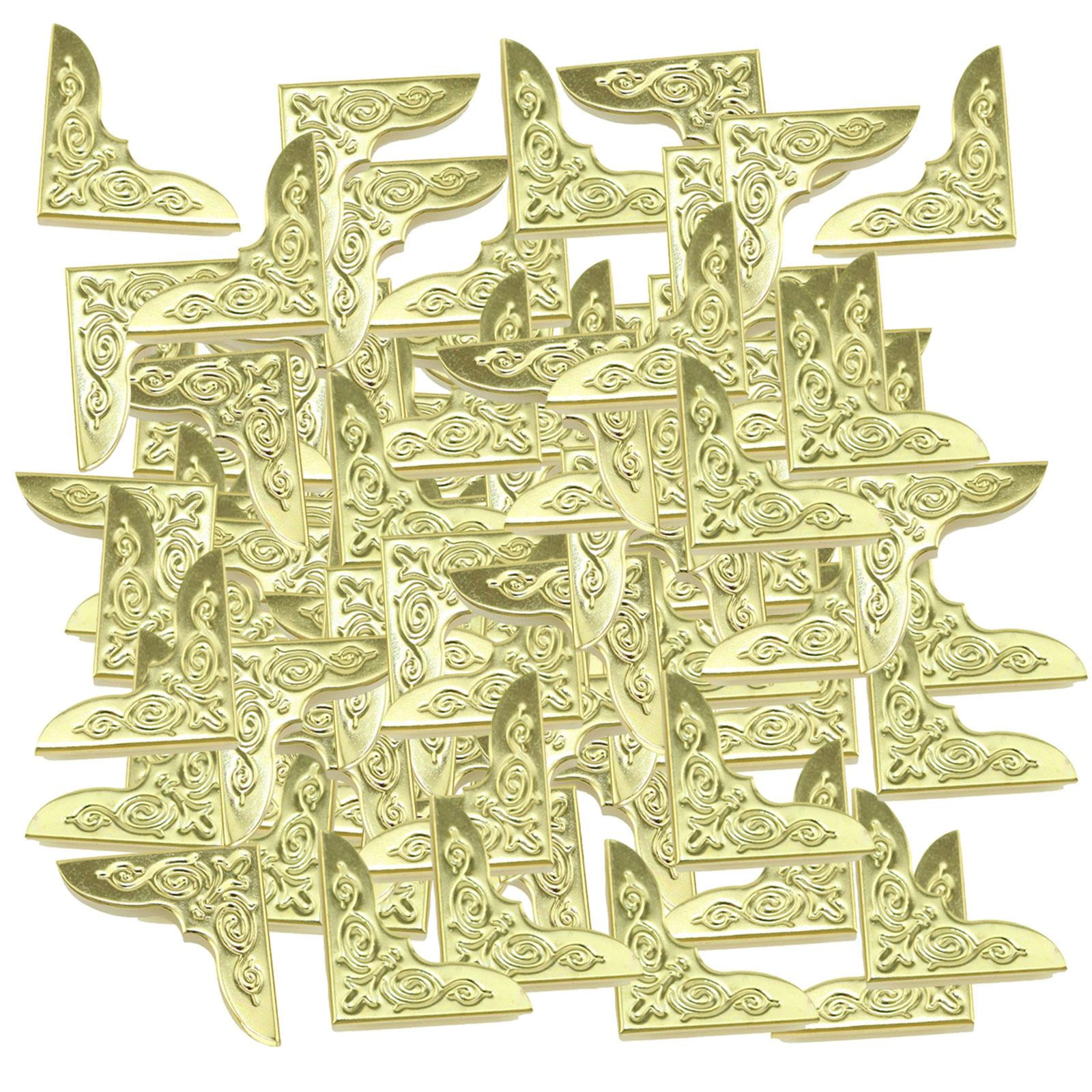 Bothyi - 100 Protectores De Esquinas Para Libros, Protección De Menús Diy, Diario, Cuaderno, Álbumes, Esquinas Doradas