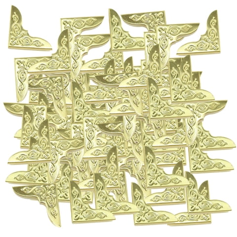 Bothyi - 100 Protectores De Esquinas Para Libros, Protección De Menús Diy, Diario, Cuaderno, Álbumes, Esquinas Doradas