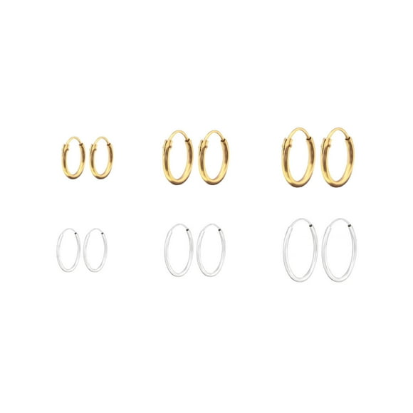 Pack Argollas Simples Medianas Dúo multicolor Talla única