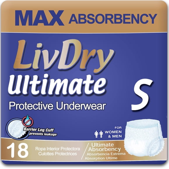 Ropa Interior Para Incontinencia Para Adultos Ultimate Small Paquete De 18